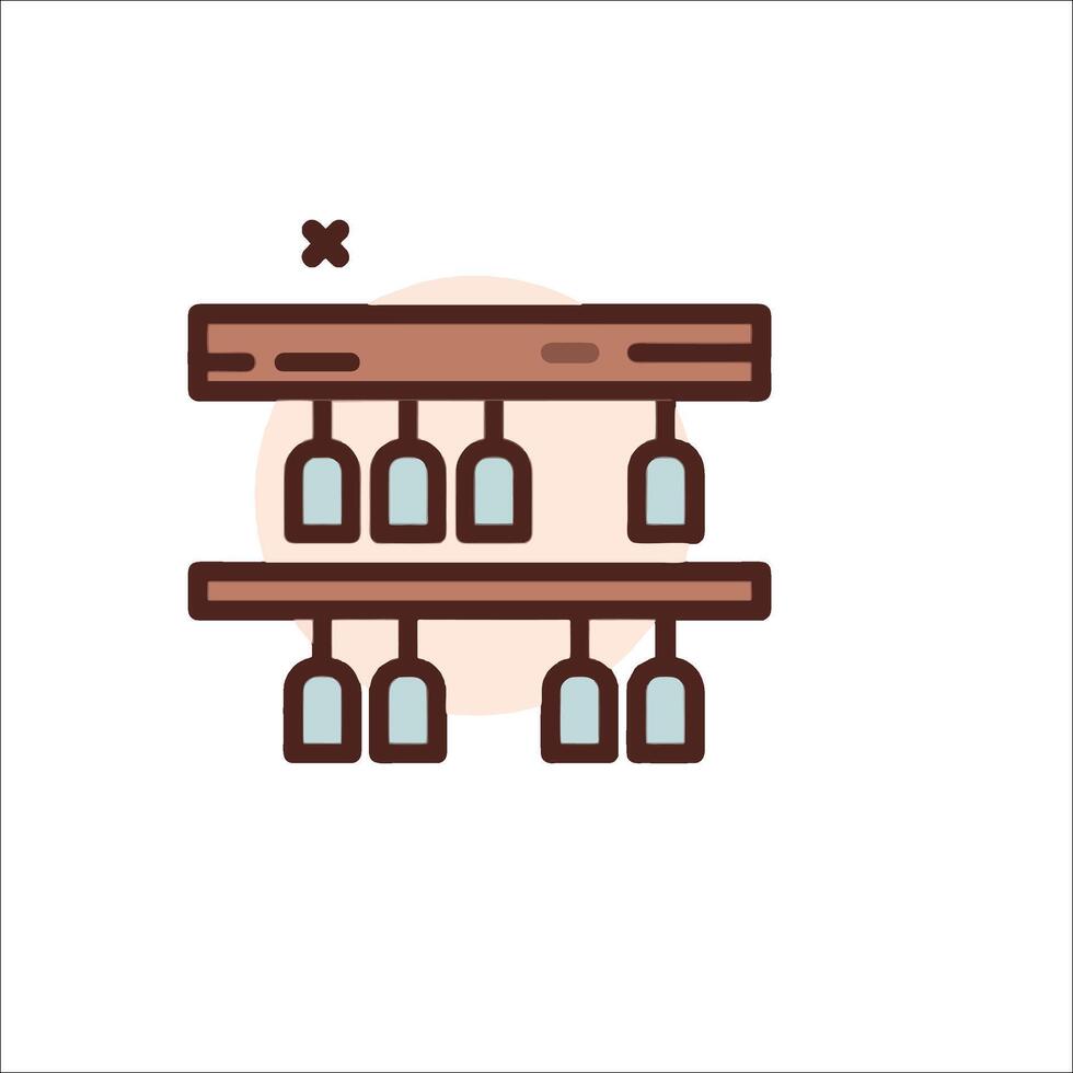 Wine rack icon illustration vector