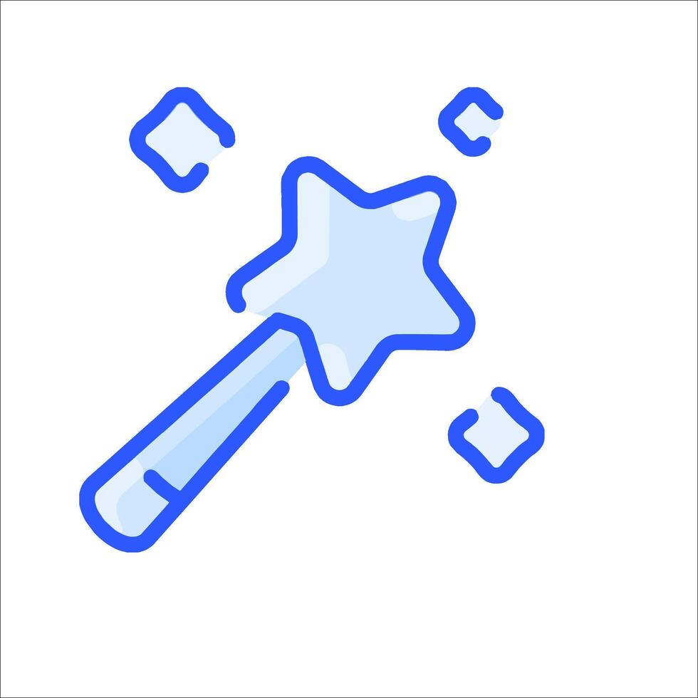 A blue magic wand with stars on it vector