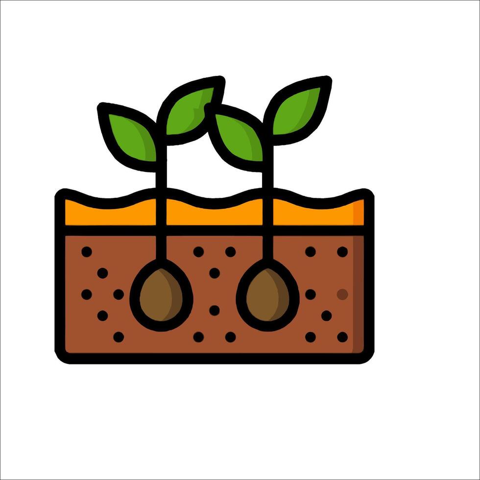 Planting seedling icon illustration vector