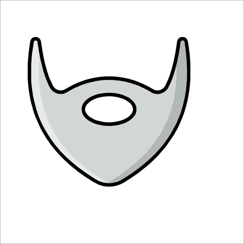 A beard with a long mustache and a beard vector