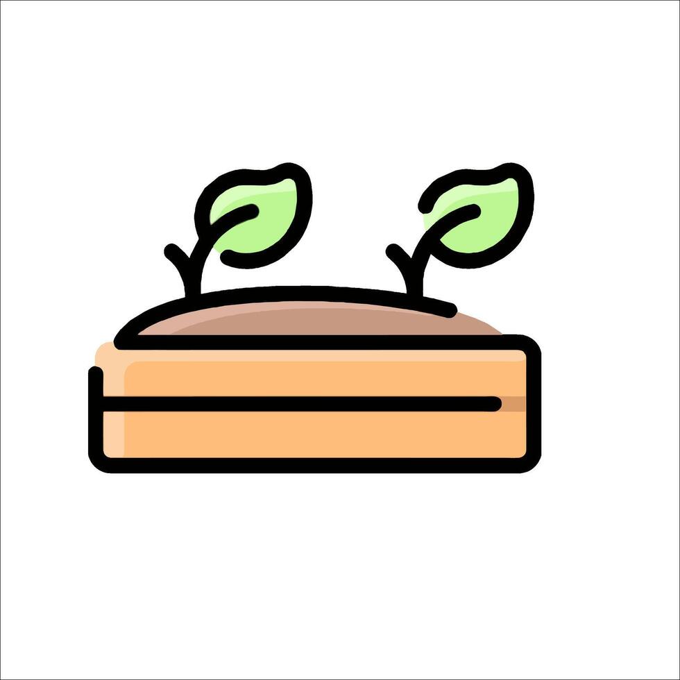 A plant growing out of a box with two leaves vector