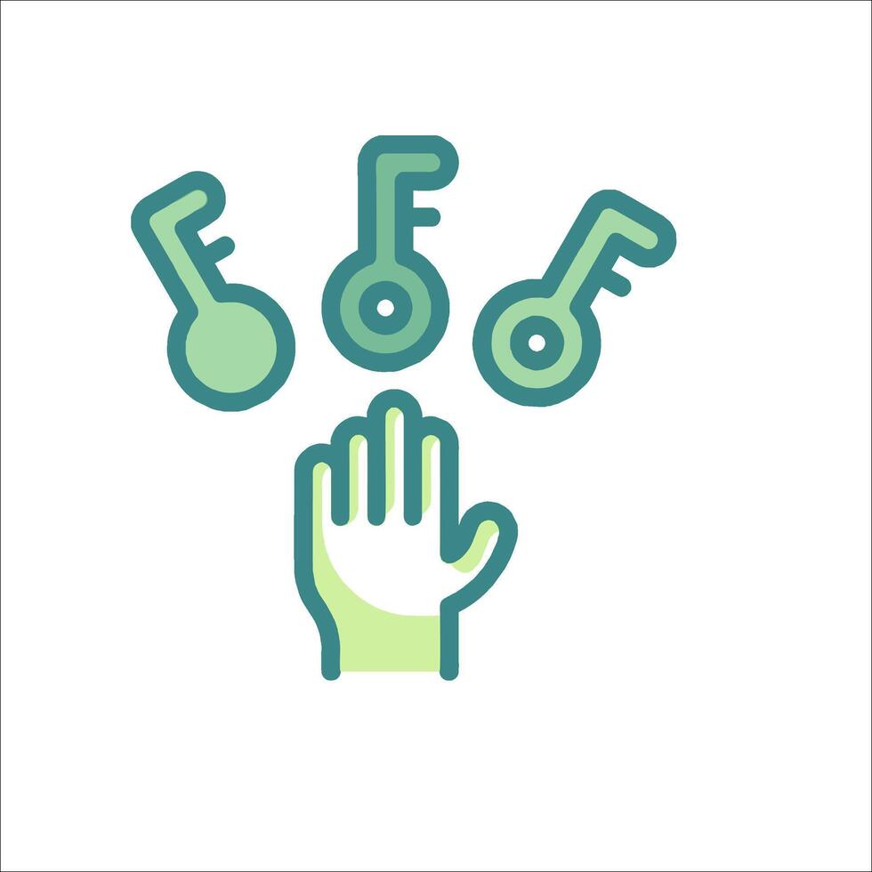 A hand with keys and a key icon vector