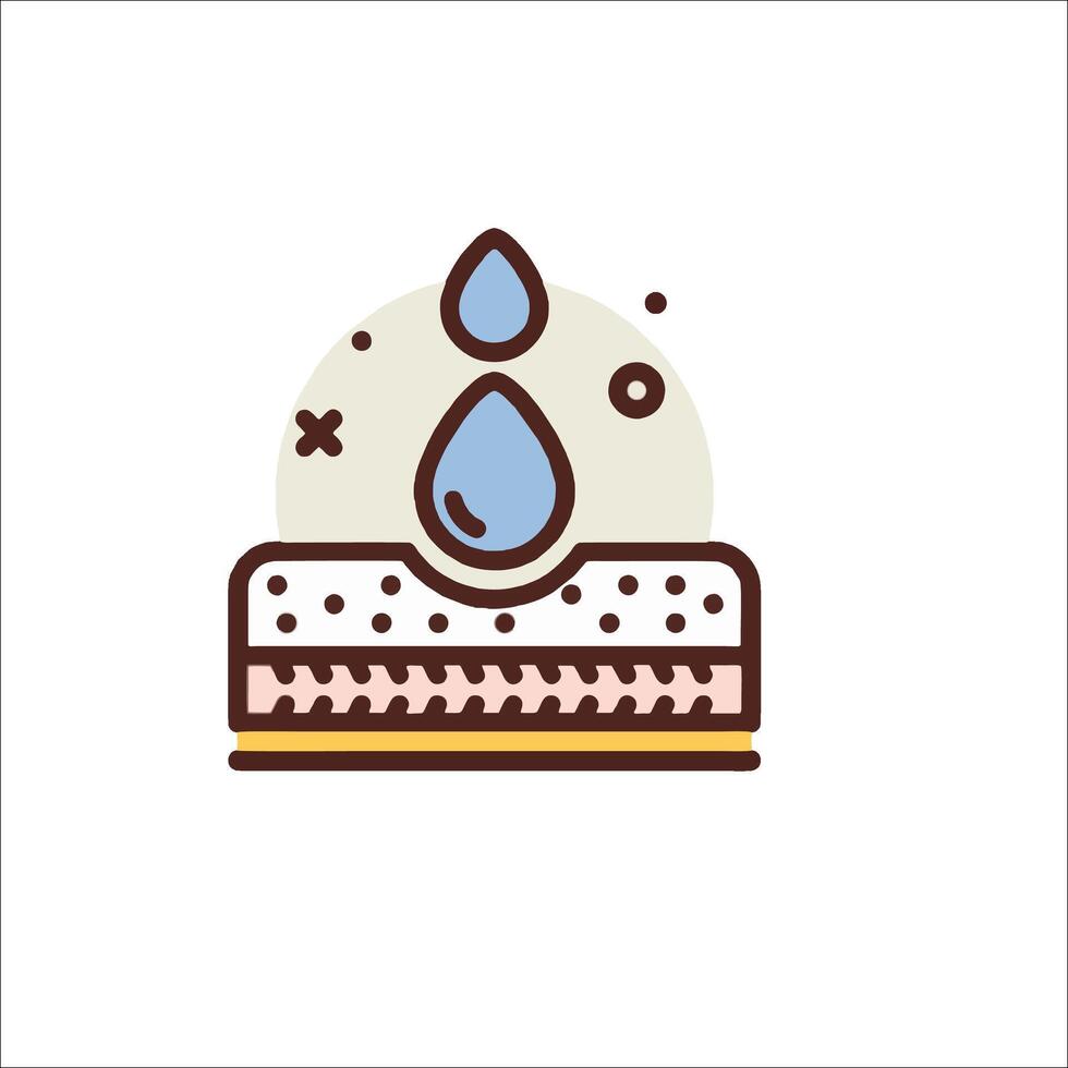 A cake with a drop of water on it vector