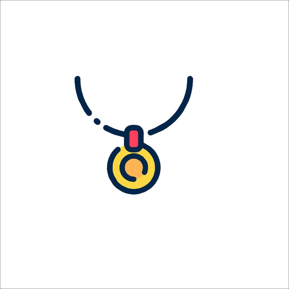 A necklace with a gold coin on it vector