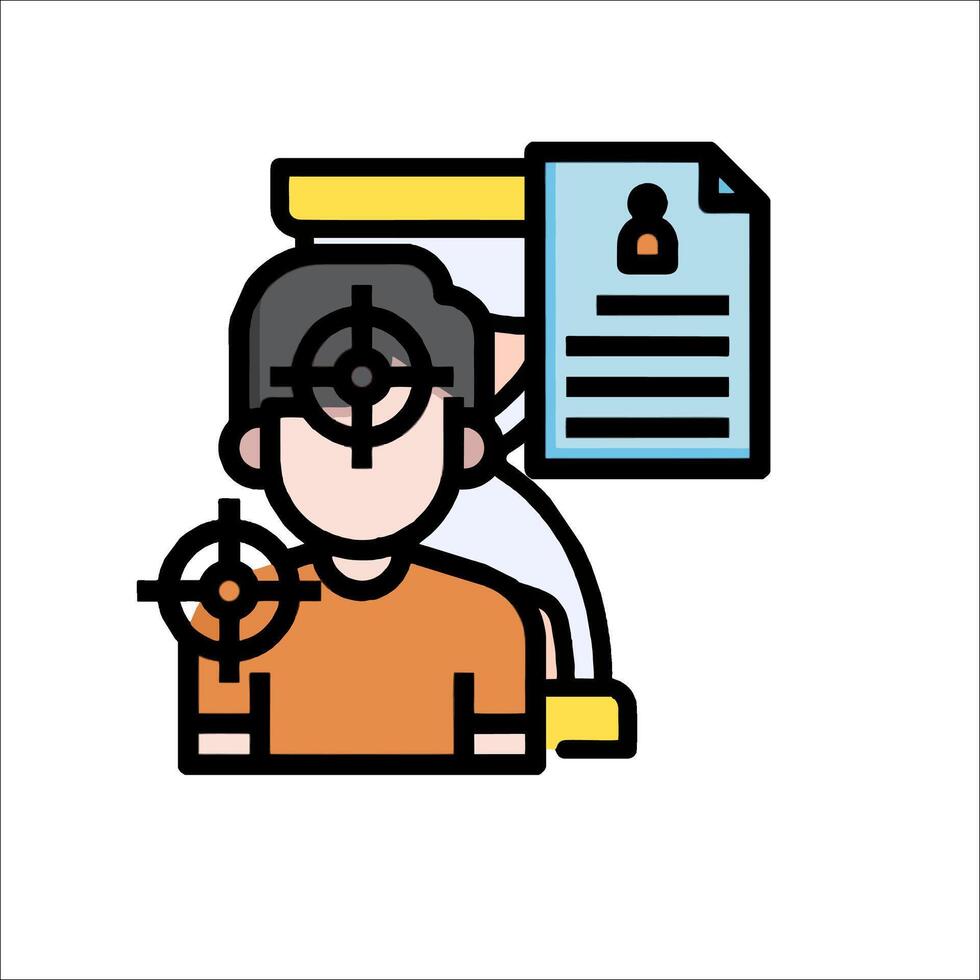 A person with a gun and a document in front of him vector