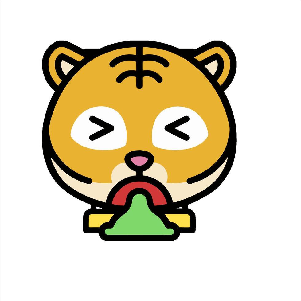 A cartoon tiger with its tongue out vector