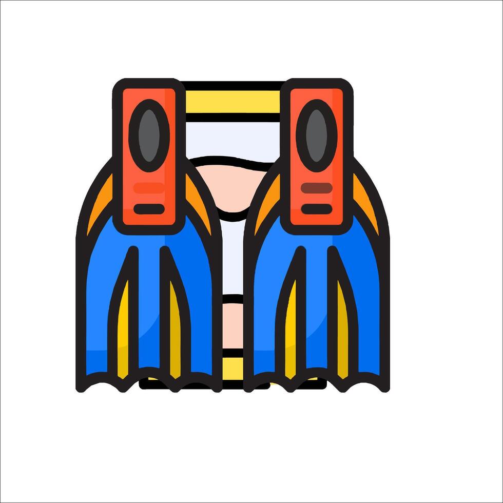 A cartoon character with two hands and a helmet vector