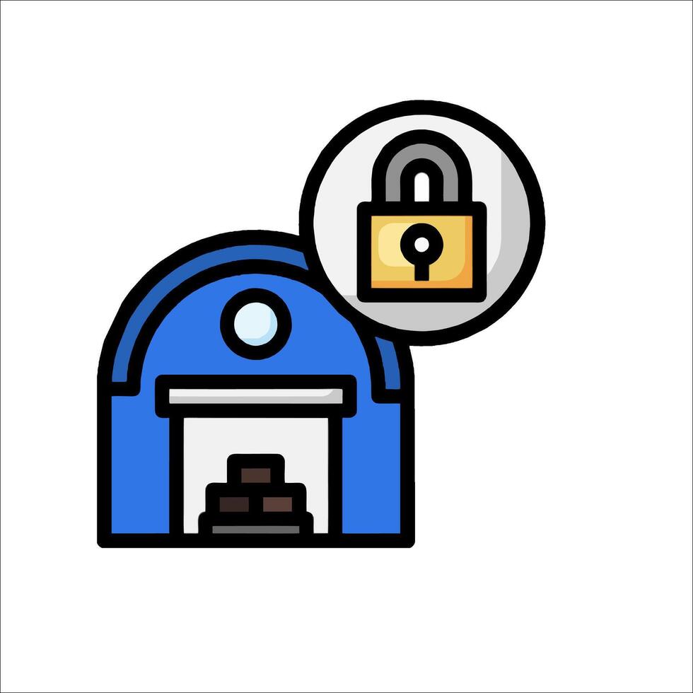 A blue lock with a padlock on it vector