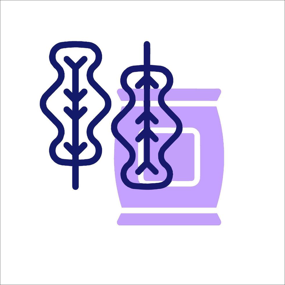 A purple and white icon of a can of beans vector