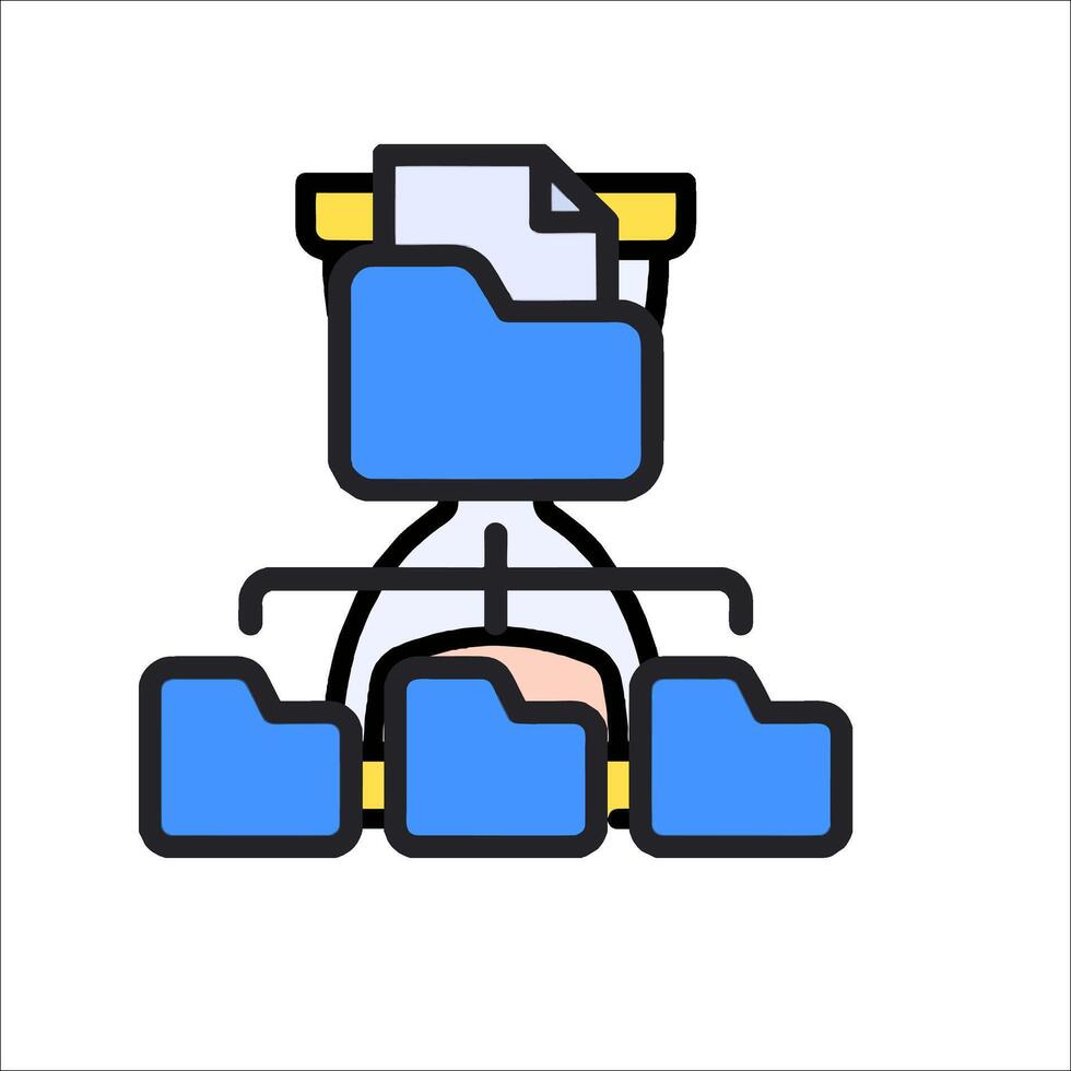 A file cabinet with a file folder on top vector
