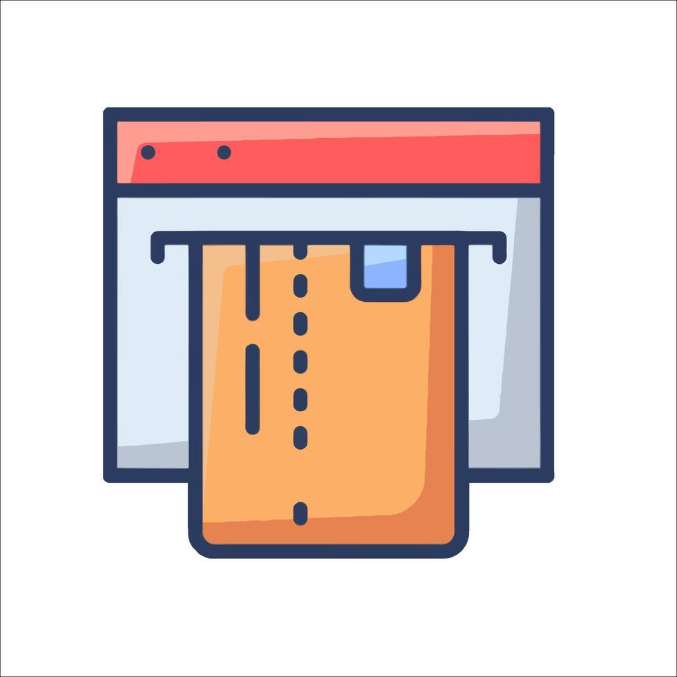 A computer with a paper clip icon vector