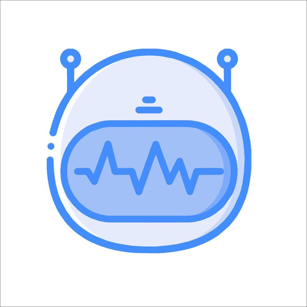 A robot with an heartbeat icon vector