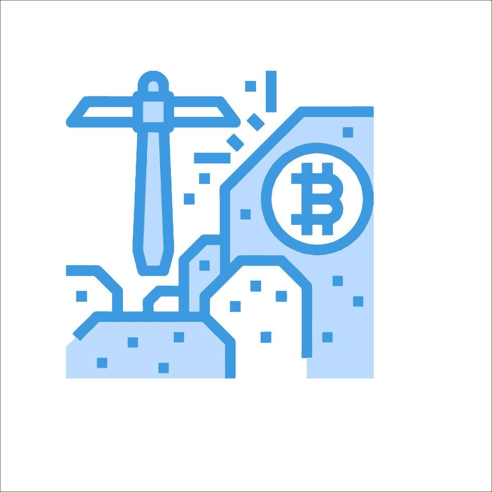 Bitcoin mining icon vector