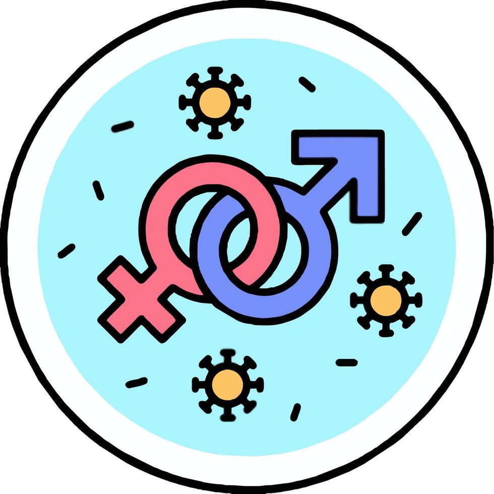 A male and female symbol on a blue background vector