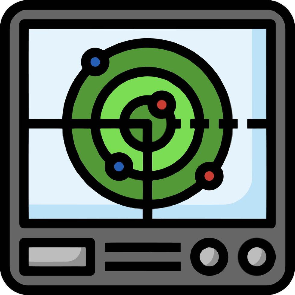 A computer screen with a target on it vector