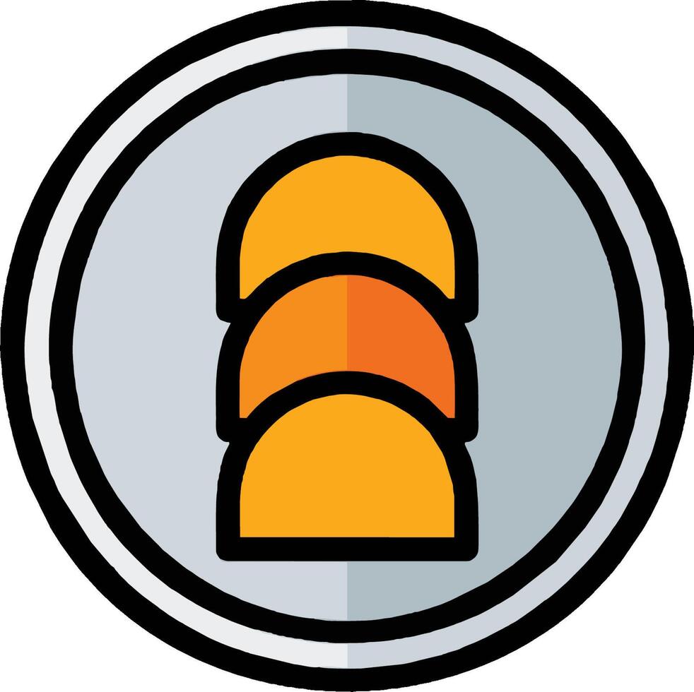 A traffic light icon with orange and yellow circles vector
