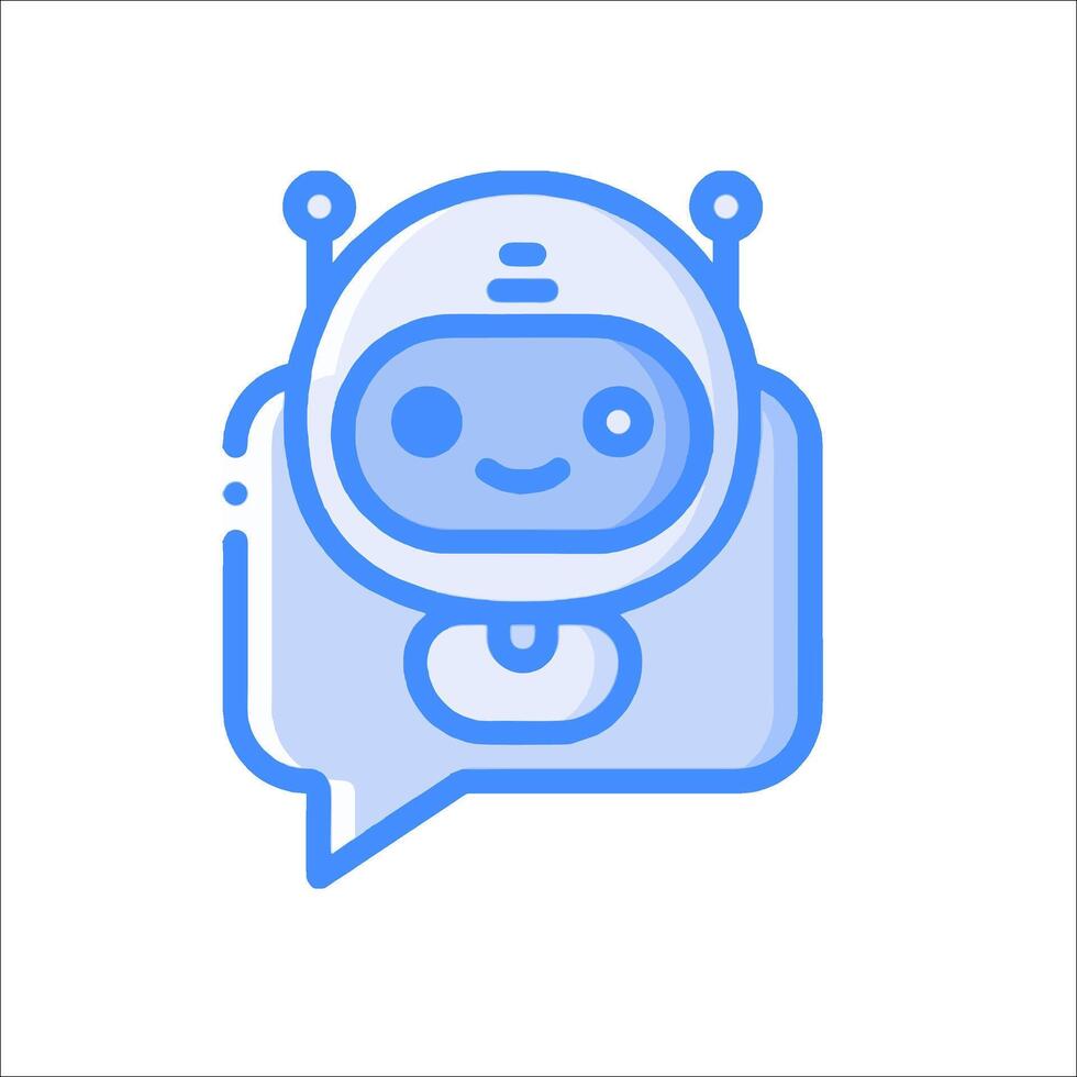 A robot with a speech bubble on top vector
