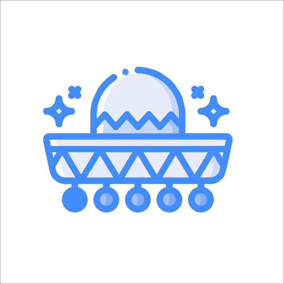 An illustration of a ufo with a hat on top vector