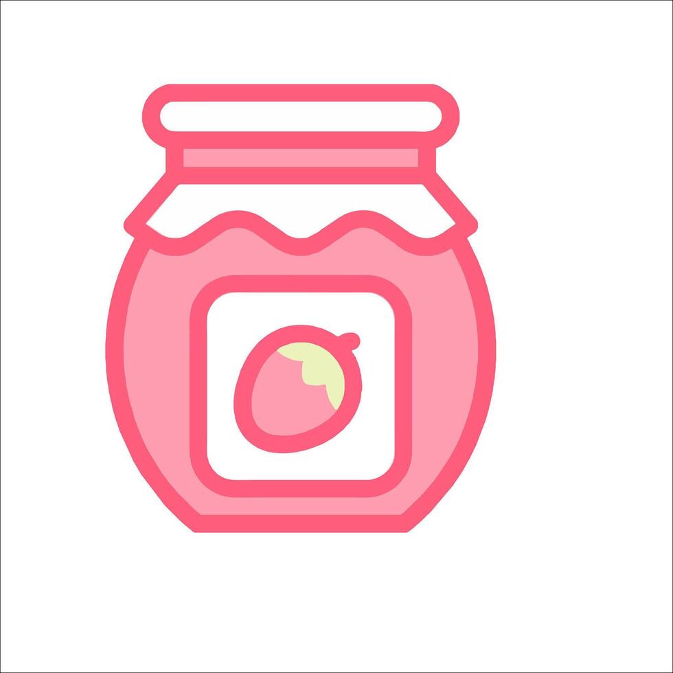 A pink jar with a strawberry inside vector