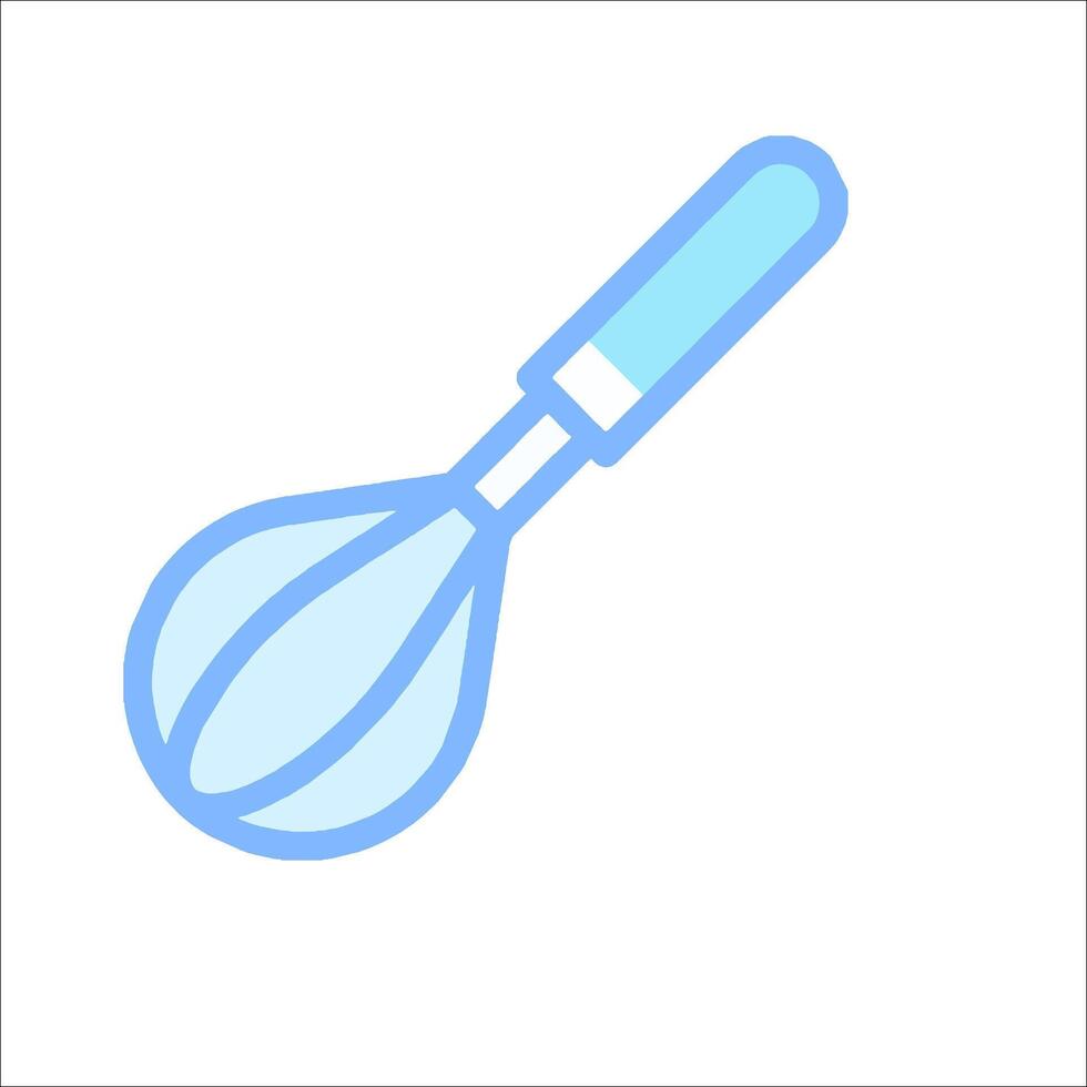 A blue and white whisk icon on a white background vector