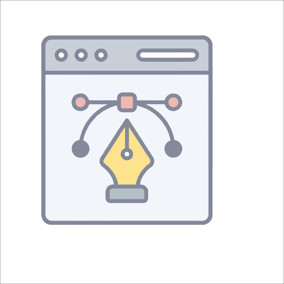 A pen and a pencil are on a computer screen vector