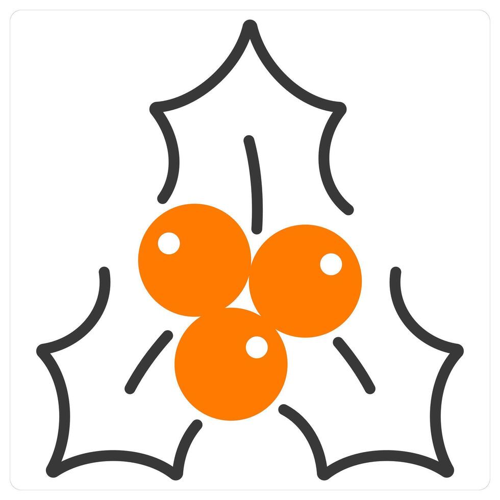 Holly and leaf icon concept vector