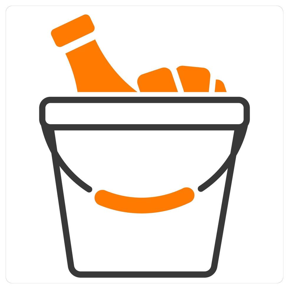 Champagne Bucket and bucket icon concept vector