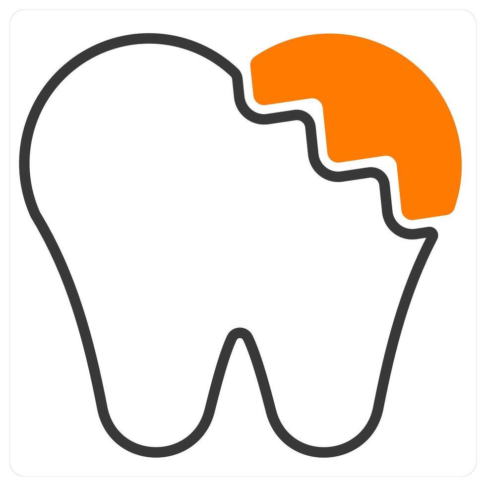 Broken Tooth and crack iocn cocnept vector