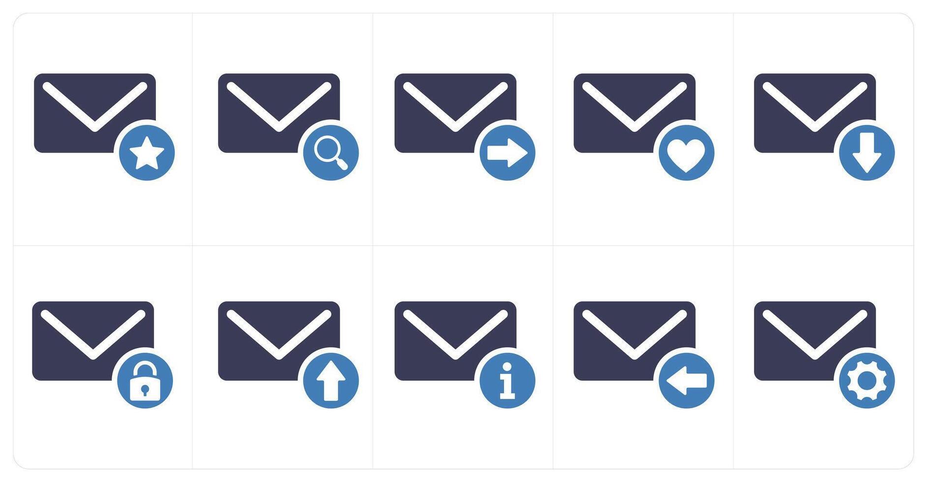 A set of 10 mail icons as star mail, view mail, send mail vector