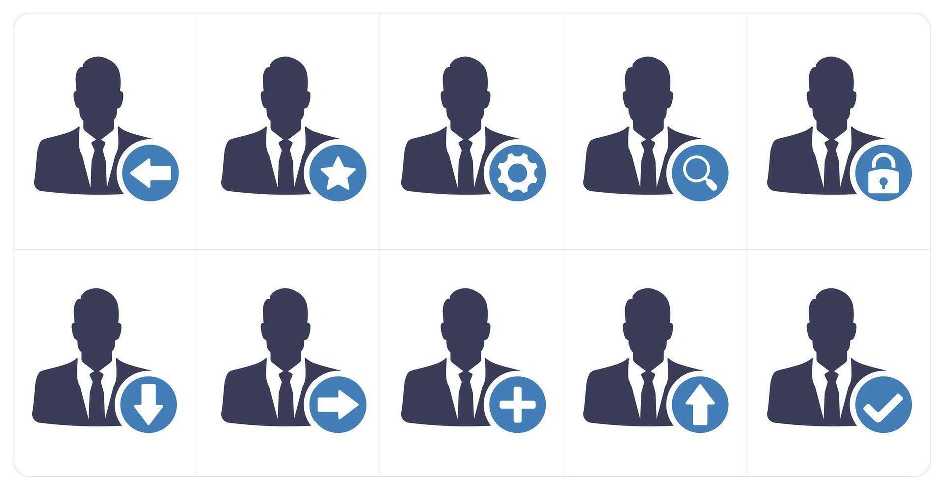 A set of 10 profile icons as received profile, favorite profile, profile setting vector