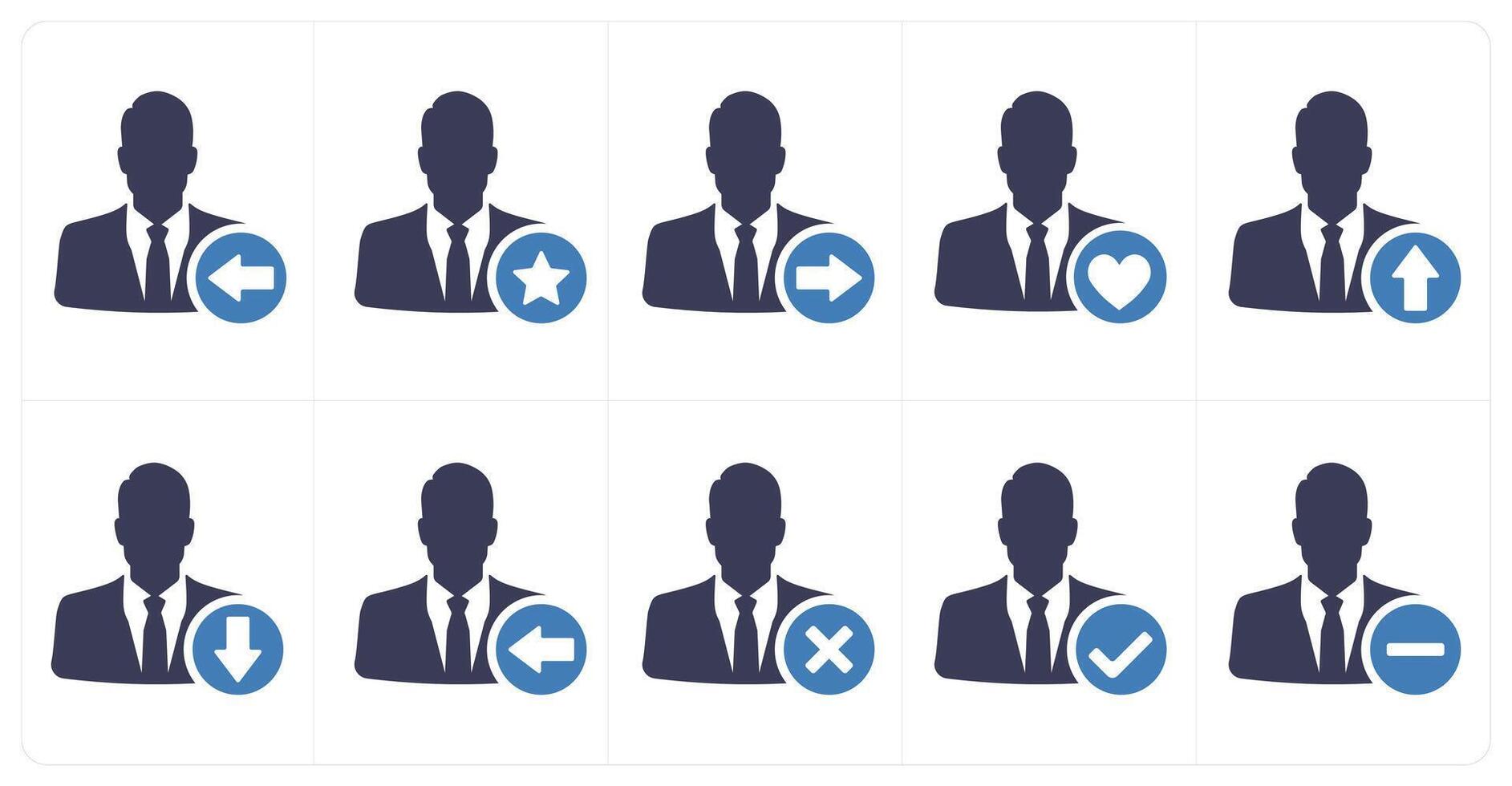 A set of 10 profile icons as recieved profile, favorite profile, send profile vector