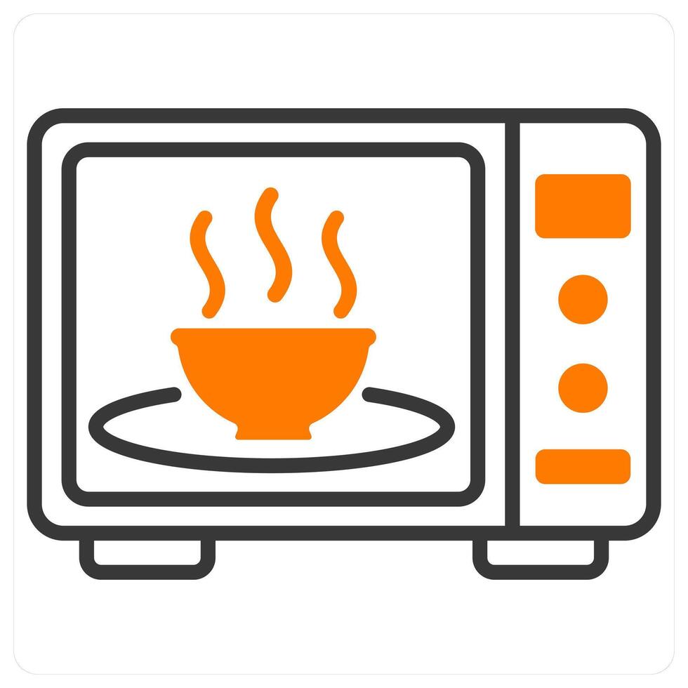 Microwave and heat icon concept vector