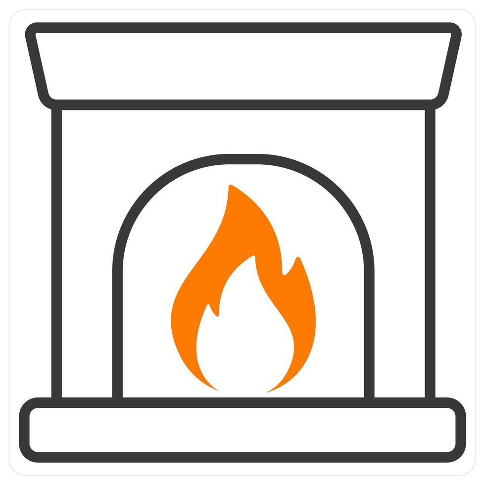 Fireplace and fireplace icon concept vector