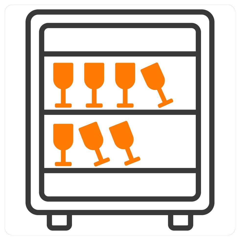 Bar Cabinet and drinks icon concept vector