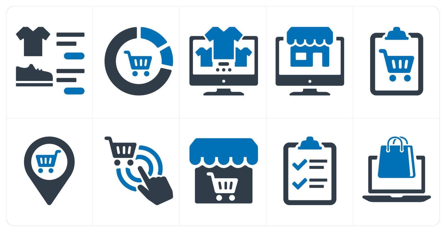 A set of 10 ecommerce icons as online shop, shopping analysis, website shopping vector