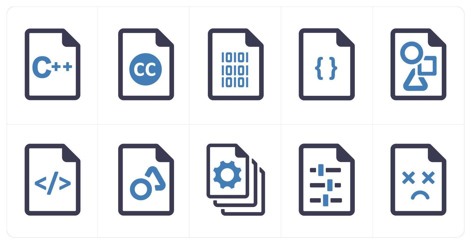 A set of 10 File icons as document, paper, horizontal document vector