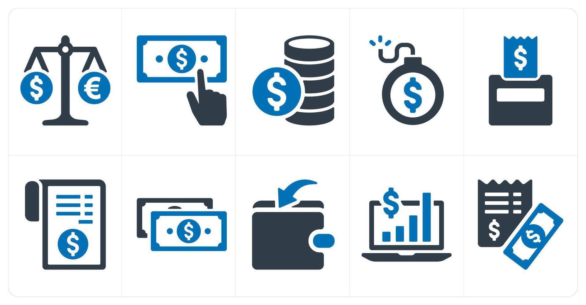 A set of 10 finance and money icons as currency exchange, currency, funds vector