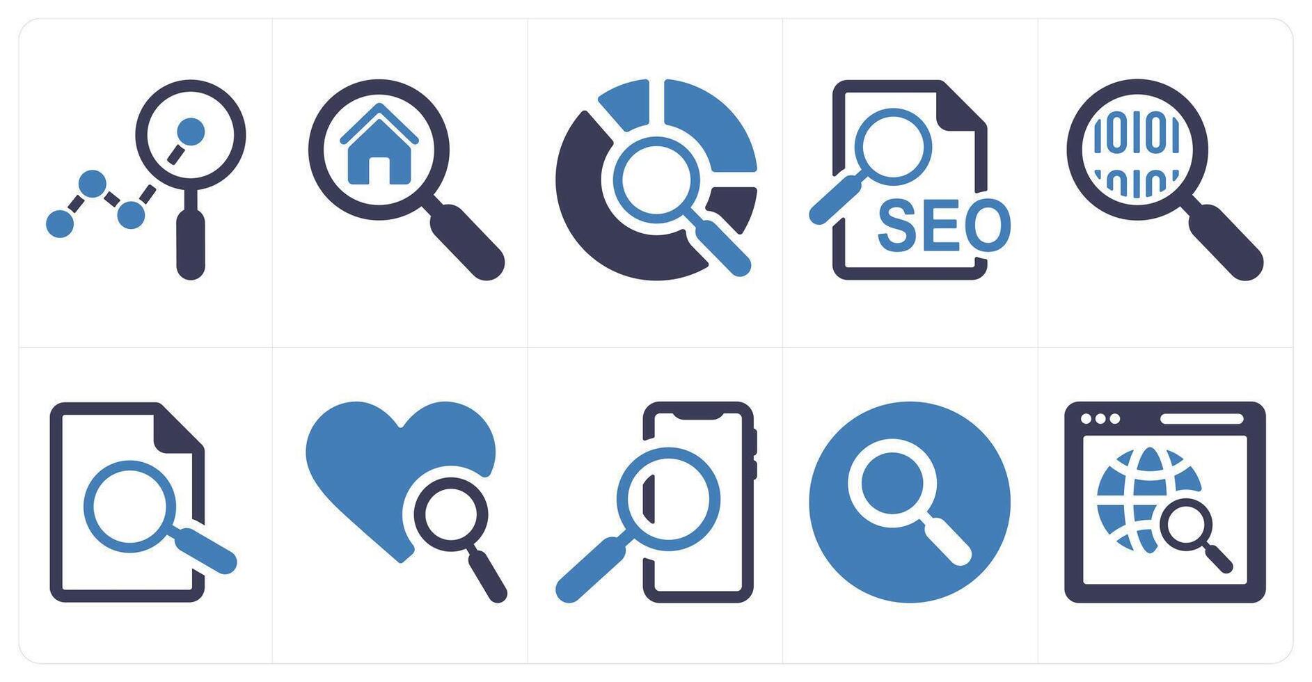 A set of 10 mix icons as analytics, home search, data search vector