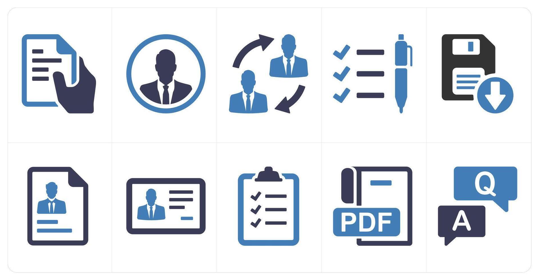A set of 10 mix icons as text file, businessman, duties transfer vector