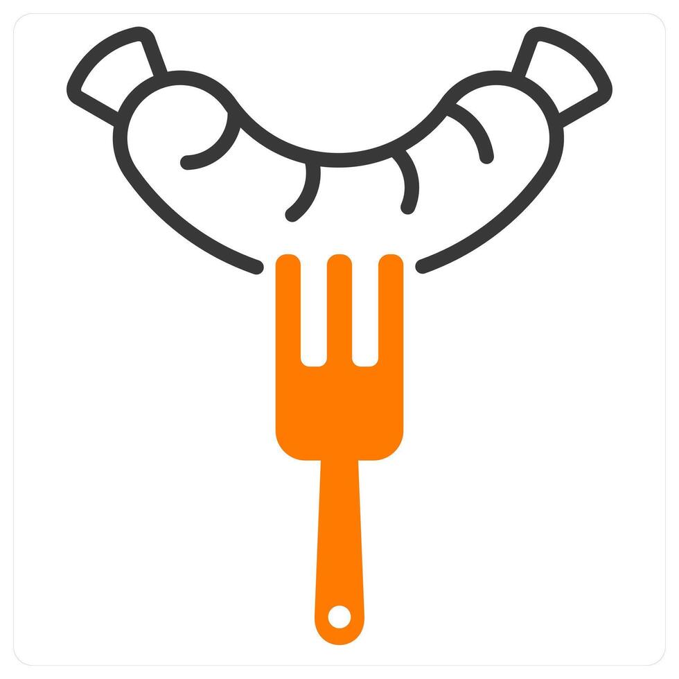 Sausage and grill icon concept vector