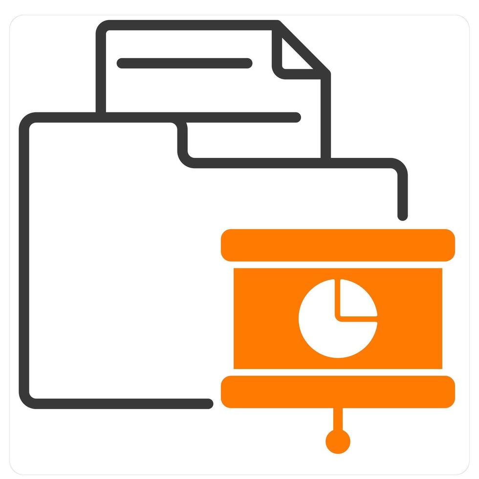 Presentation File and deck icon concept vector