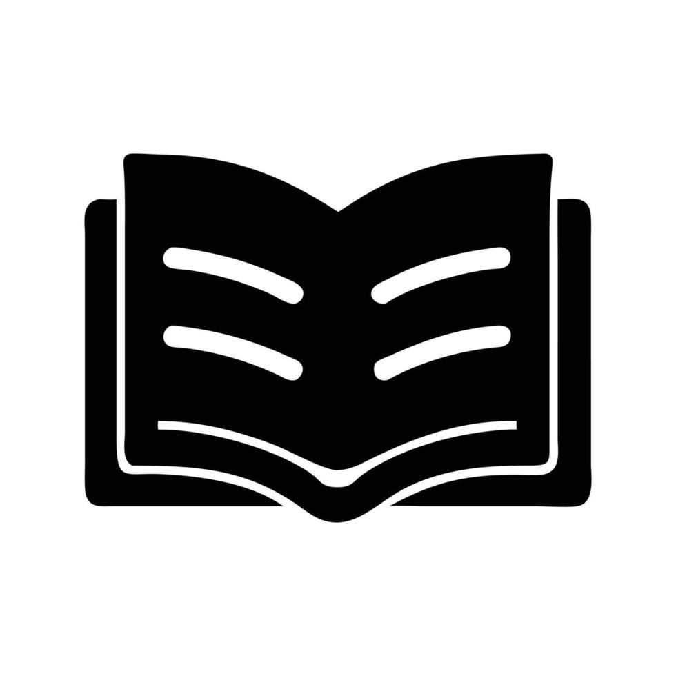 An open book icon on a white background vector