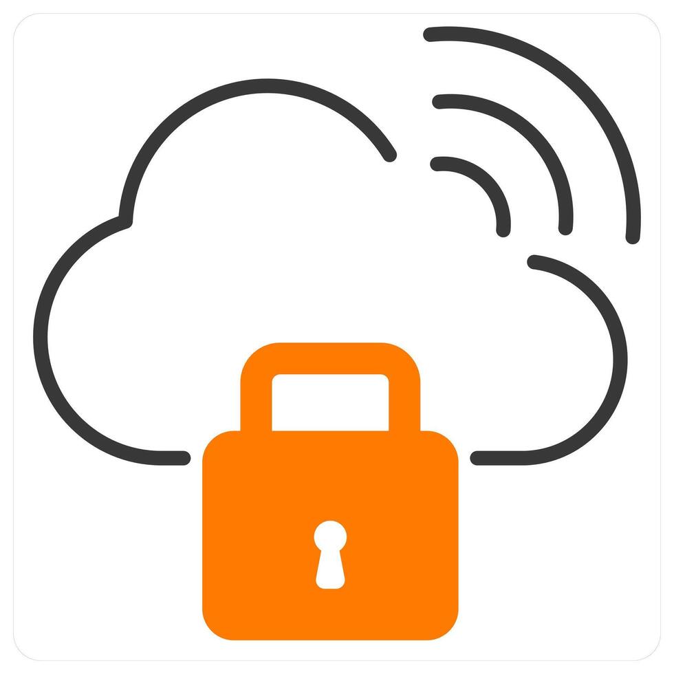 Cloud Security and lock icon concept vector