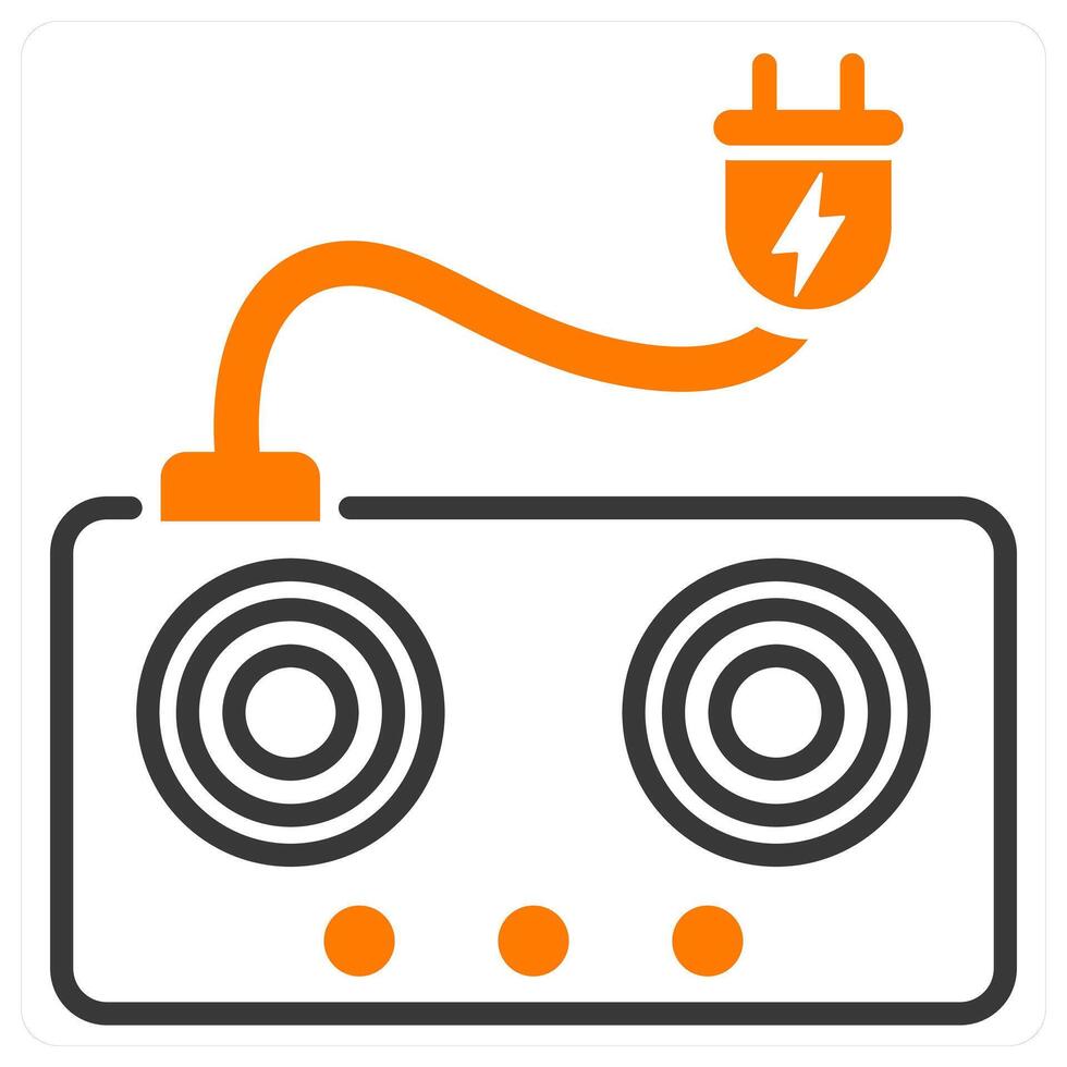 Electric Stove and burner icon concept vector