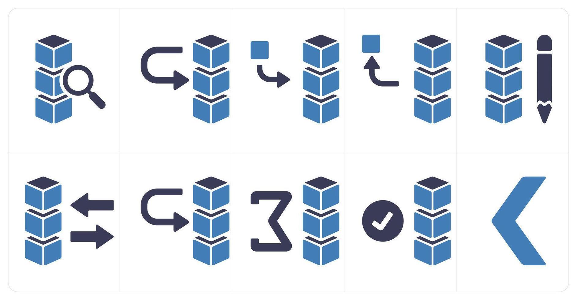 A set of 10 mix icons as search drive, move drive data, add stack vector