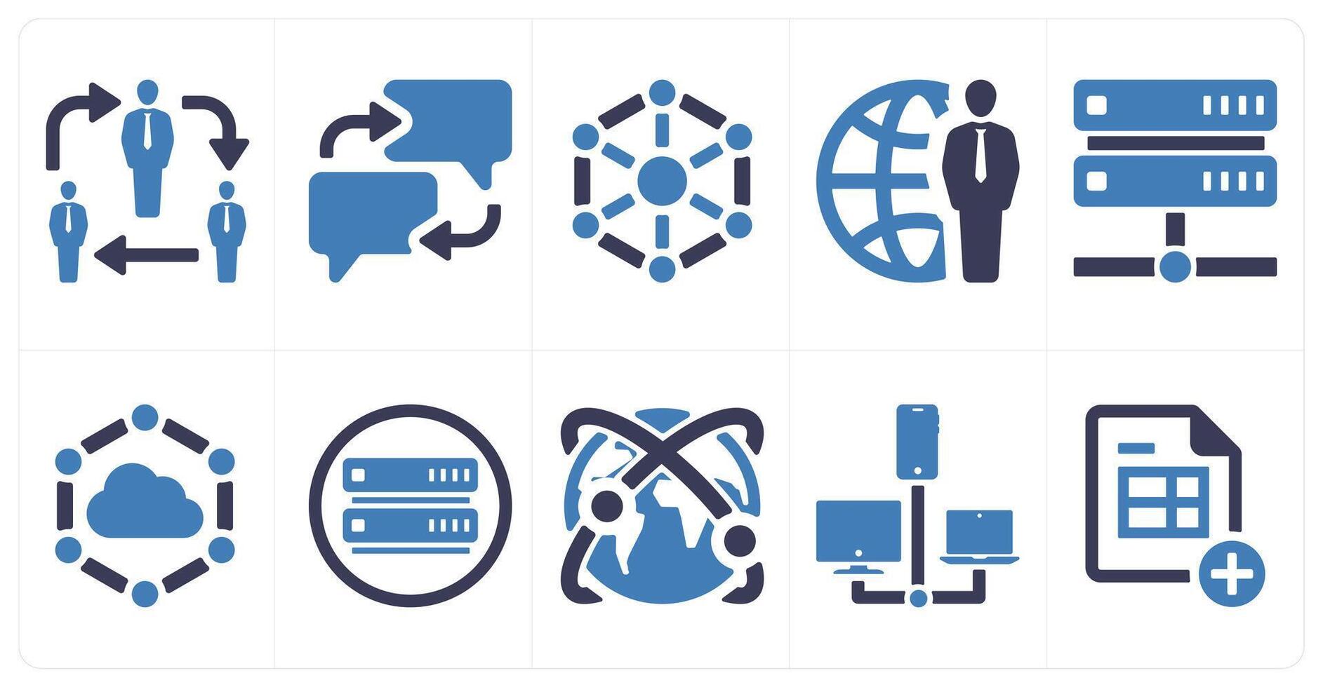 A set of 10 mix icons as network, communication, connection vector