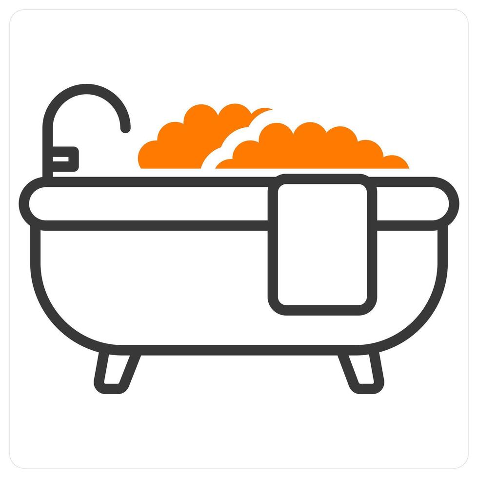 Bath Tub and bath icon concept vector