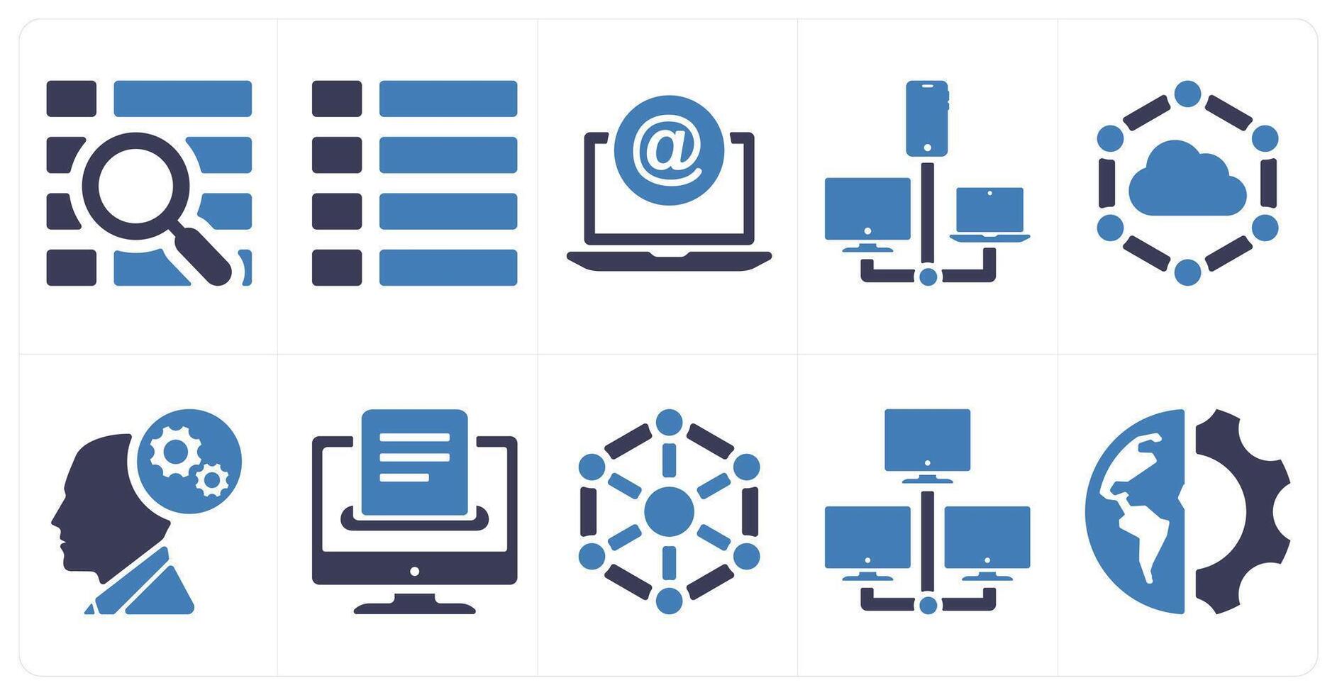 A set of 10 mix icons as search menu, nav menu, mention vector