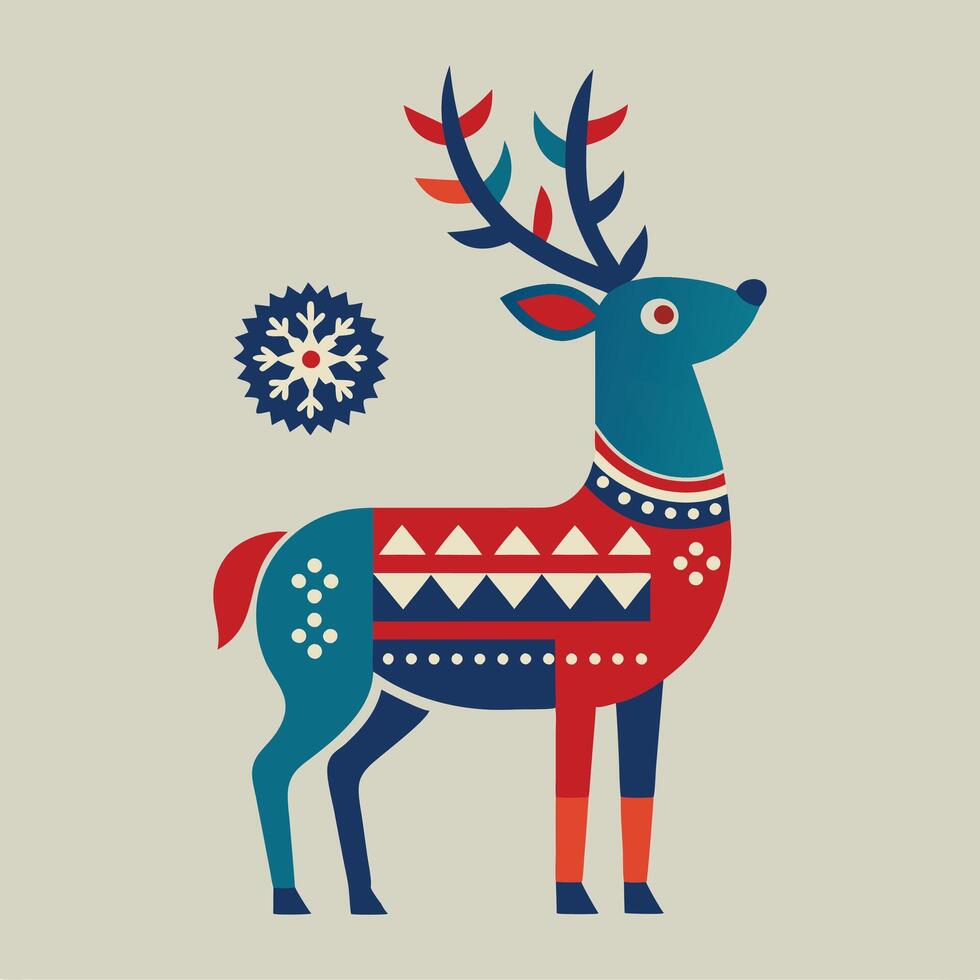 Christmas reindeer illustration vector