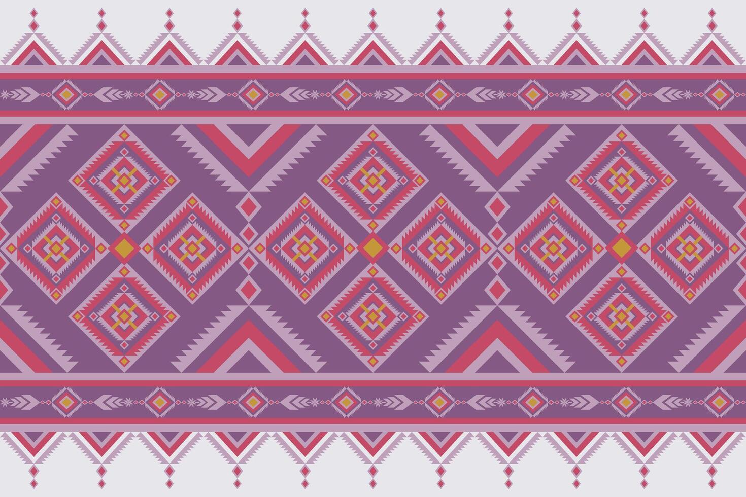 Navajo Aztec seamless pattern geomatics pink purple zigzag Native American motifs ethnic tribal designs, traditional textiles, rugs, cloth, fabric applications. table runner, carpet, decorative arts vector